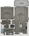 1 Bedroom 1 Bathroom Floor plan 1 Bedroom 1 Bathroom Floor plan at The Charles Apartments , Destin, 32541